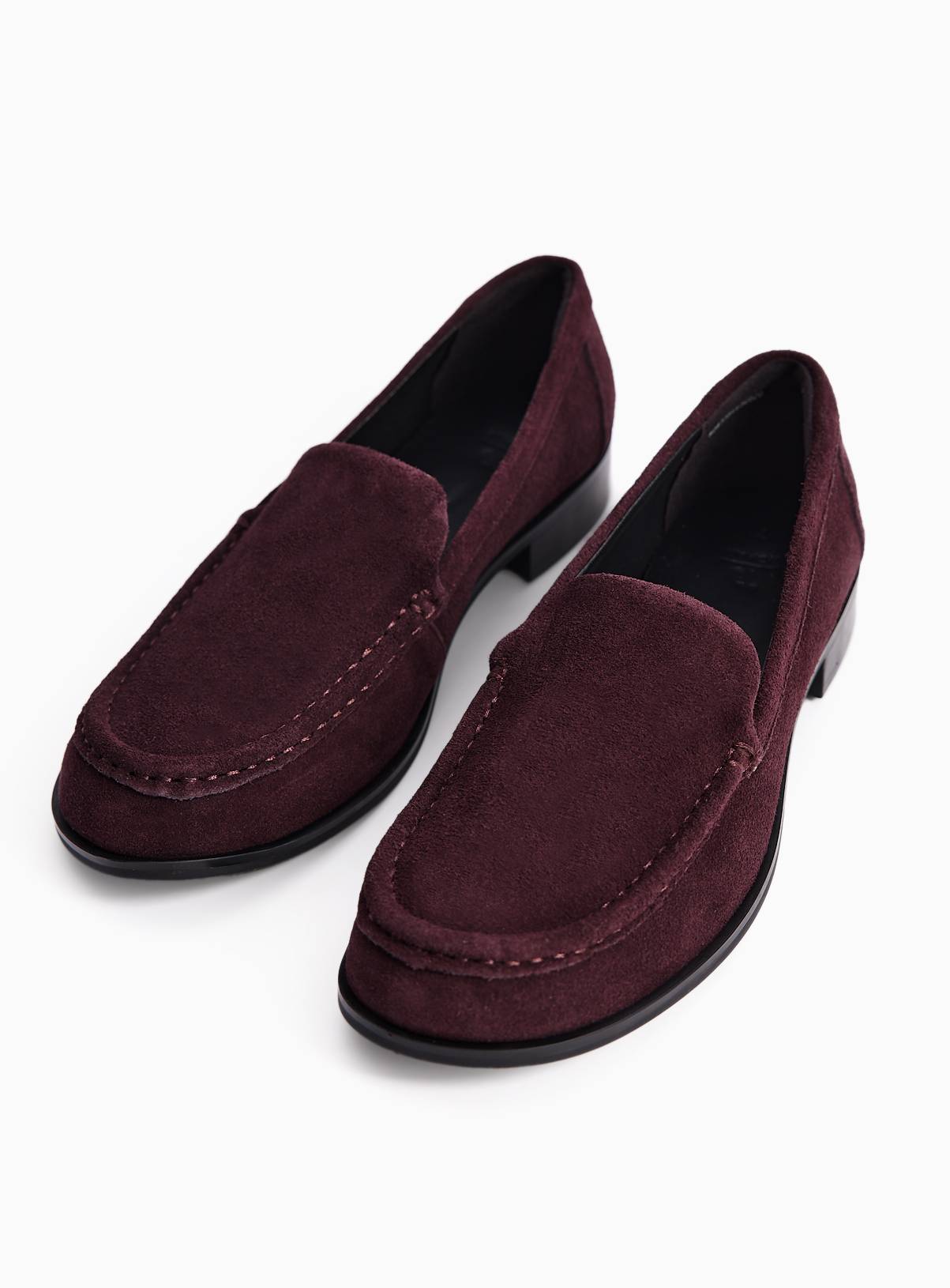 Dark Red Suede Swung Toe Loafers 8 - Image 1